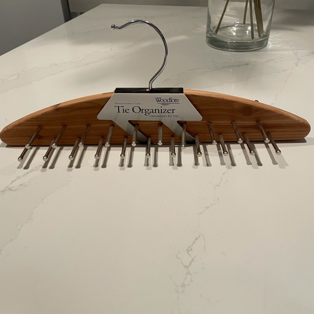 Container Store Wooden Tie Organizer